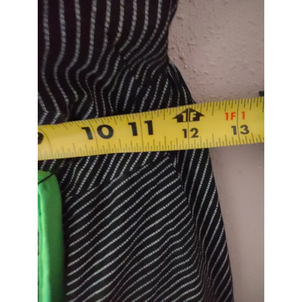 Anthropologie Maeve Black White Striped Button Tie Waist Midi Size 8 - Picture 11 of 13
